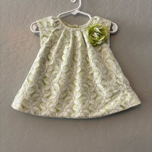 Marmellata baby girls green and white floral lace spring dress 12 months